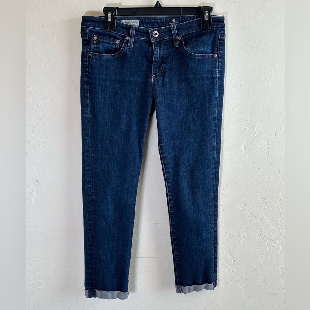 Adriano Goldschmied the Stevie Roll Up Slim Straight Dark Blue Jeans Sz 29 R